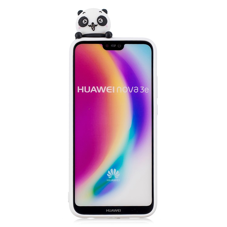 3D -tiermuster Druckweiche TPU -hülle Für Huawei P20 Lite / Nova 3e - Panda