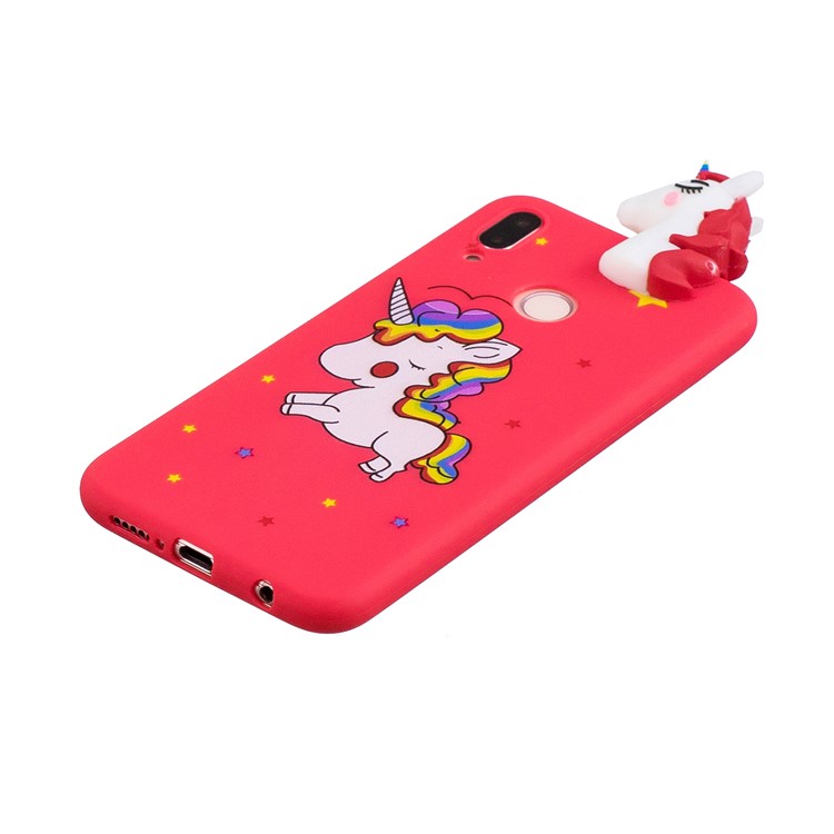 3D Animal Pattern Printing Soft TPU Mobile Case for Huawei P20 Lite / Nova 3e - Red Unicorn-4