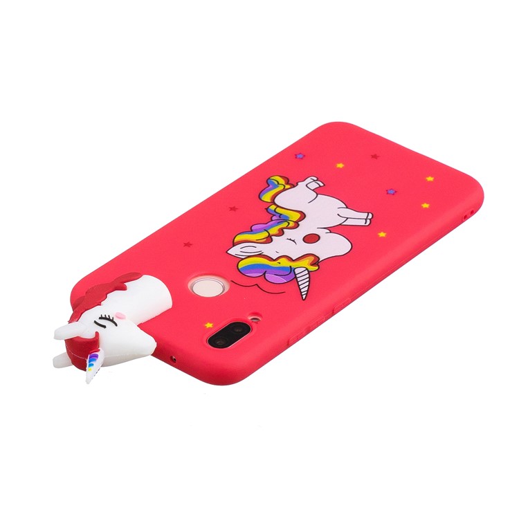3D Animal Pattern Printing Soft TPU Mobile Case for Huawei P20 Lite / Nova 3e - Red Unicorn-5