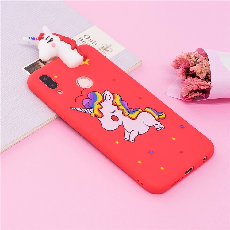 3D Animal Pattern Printing Soft TPU Mobile Case for Huawei P20 Lite / Nova 3e - Red Unicorn-6
