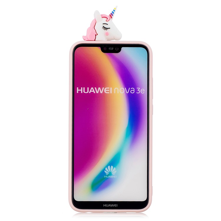 3D Animal Pattern Printing Soft TPU Phone Case for Huawei P20 Lite / Nova 3e - Pink Unicorn-3