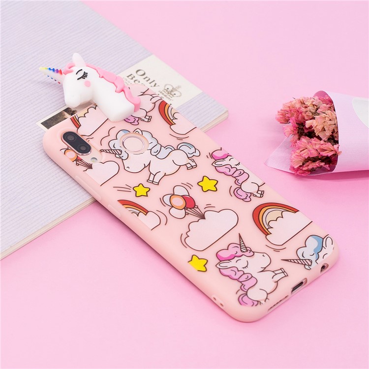3D Animal Pattern Printing Soft TPU Phone Case for Huawei P20 Lite / Nova 3e - Pink Unicorn-6