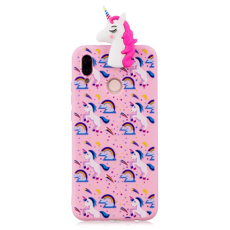 3D Animal Pattern Printing Soft TPU Phone Cover Case for Huawei P20 Lite / Nova 3e - Rose Unicorn-2