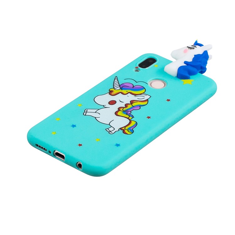 3D Animal Pattern Printing Soft TPU Case Accessory for Huawei P20 Lite / Nova 3e - Blue Unicorn-4