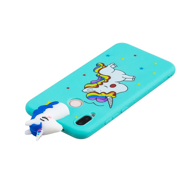 3D Animal Pattern Printing Soft TPU Case Accessory for Huawei P20 Lite / Nova 3e - Blue Unicorn-5