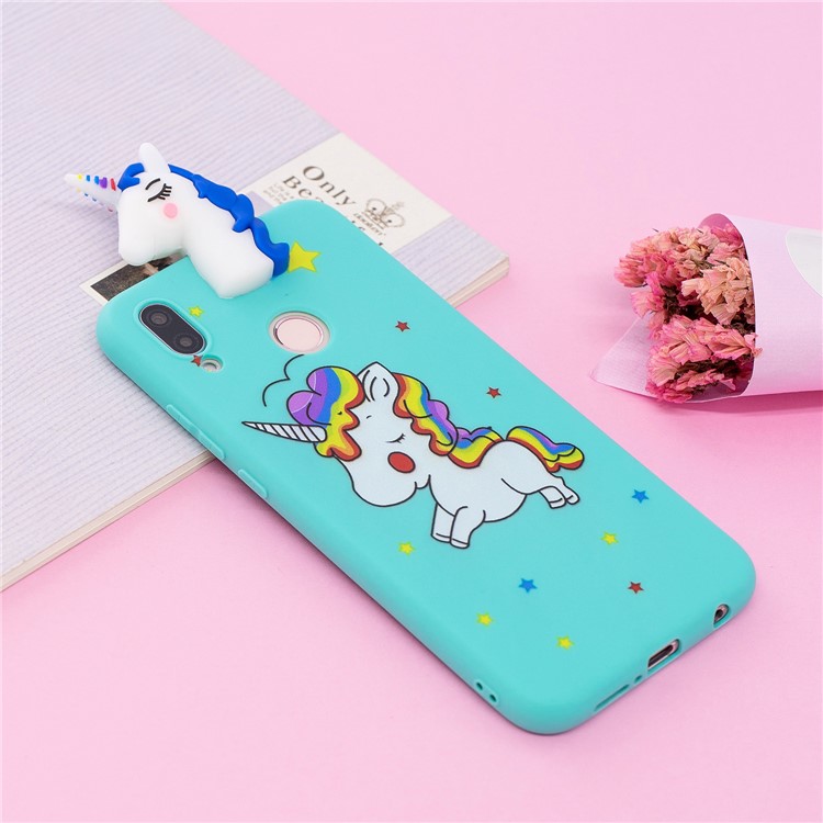 3D Animal Pattern Printing Soft TPU Case Accessory for Huawei P20 Lite / Nova 3e - Blue Unicorn-6