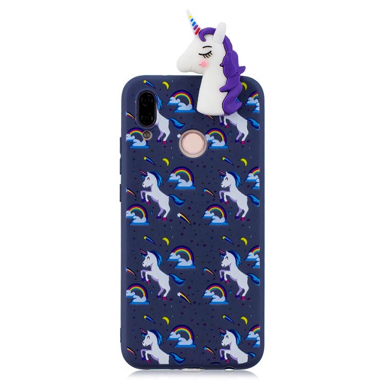 3D Animal Pattern Printing Soft TPU Cellphone Cover for Huawei P20 Lite / Nova 3e - Purple Unicorn-2
