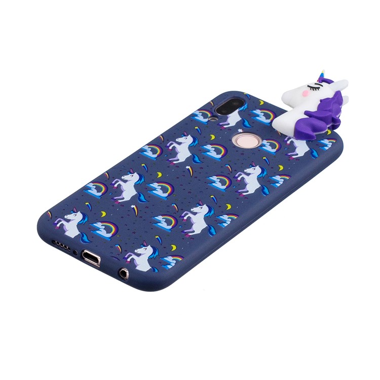 3D Animal Pattern Printing Soft TPU Cellphone Cover for Huawei P20 Lite / Nova 3e - Purple Unicorn-4