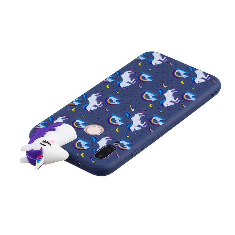 3D Animal Pattern Printing Soft TPU Cellphone Cover for Huawei P20 Lite / Nova 3e - Purple Unicorn-5