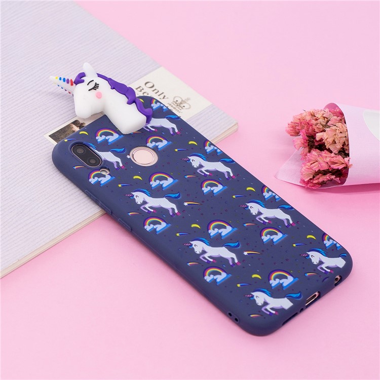 3D Animal Pattern Printing Soft TPU Cellphone Cover for Huawei P20 Lite / Nova 3e - Purple Unicorn-6