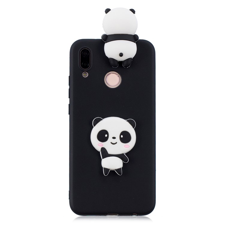 3D Cute Doll Pattern Printing TPU Phone Case Accessory for Huawei P20 Lite / Nova 3e - Shy Panda / Black-2