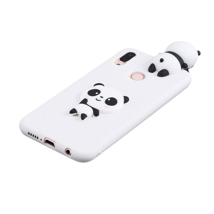 3D Cute Doll Pattern Printing TPU Back Cover Shell for Huawei P20 Lite / Nova 3e - Shy Panda / White-4