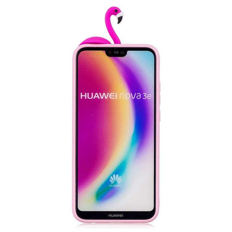 3D Cute Doll Pattern Printing TPU Cell Phone Cover for Huawei P20 Lite / Nova 3e - Flamingo-3