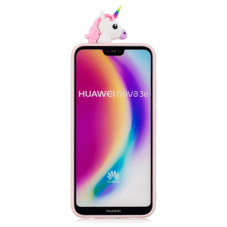 3D Cute Doll Pattern Printing TPU Mobile Phone Shell for Huawei P20 Lite / Nova 3e - Unicorn-3