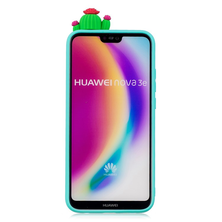 3D Cute Doll Pattern Printing TPU Back Shell Case for Huawei P20 Lite / Nova 3e - Cactus-3