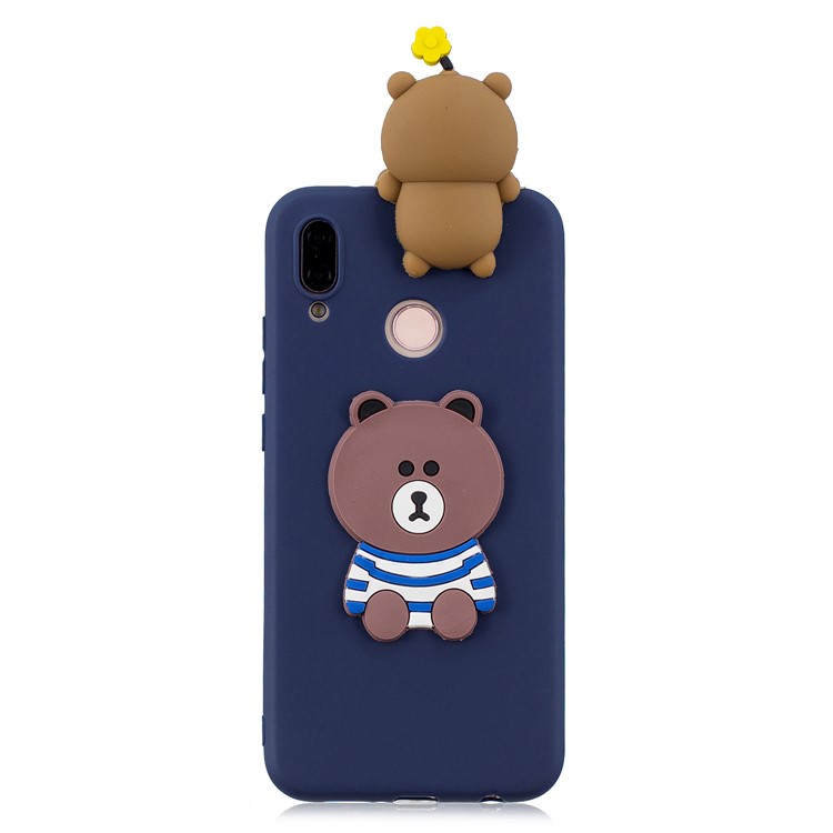 3D Cute Doll Pattern Printing TPU Protective Mobile Phone Casing for Huawei P20 Lite / Nova 3e - Brown Bear-2
