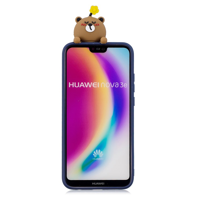 3D Cute Doll Pattern Printing TPU Protective Mobile Phone Casing for Huawei P20 Lite / Nova 3e - Brown Bear-3