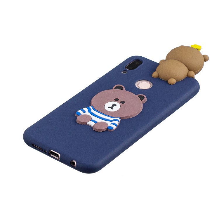 3D Cute Doll Pattern Printing TPU Protective Mobile Phone Casing for Huawei P20 Lite / Nova 3e - Brown Bear-4