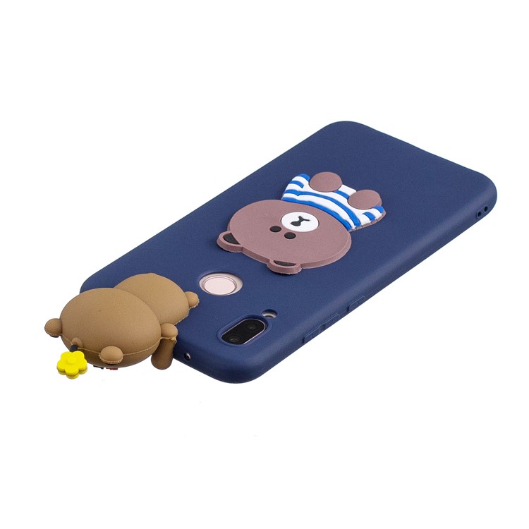 3D Cute Doll Pattern Printing TPU Protective Mobile Phone Casing for Huawei P20 Lite / Nova 3e - Brown Bear-5