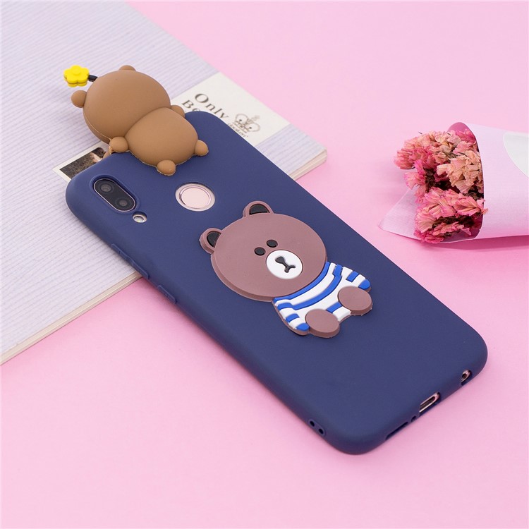 3D Cute Doll Pattern Printing TPU Protective Mobile Phone Casing for Huawei P20 Lite / Nova 3e - Brown Bear-6