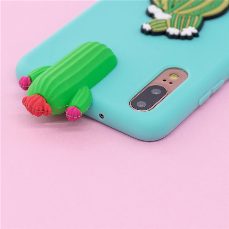 3D Cute Doll Pattern Printing TPU Cell Phone Case for Huawei P20 - Cactus-10