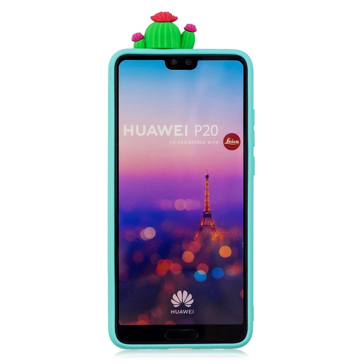 3D Cute Doll Pattern Printing TPU Cell Phone Case for Huawei P20 - Cactus-3