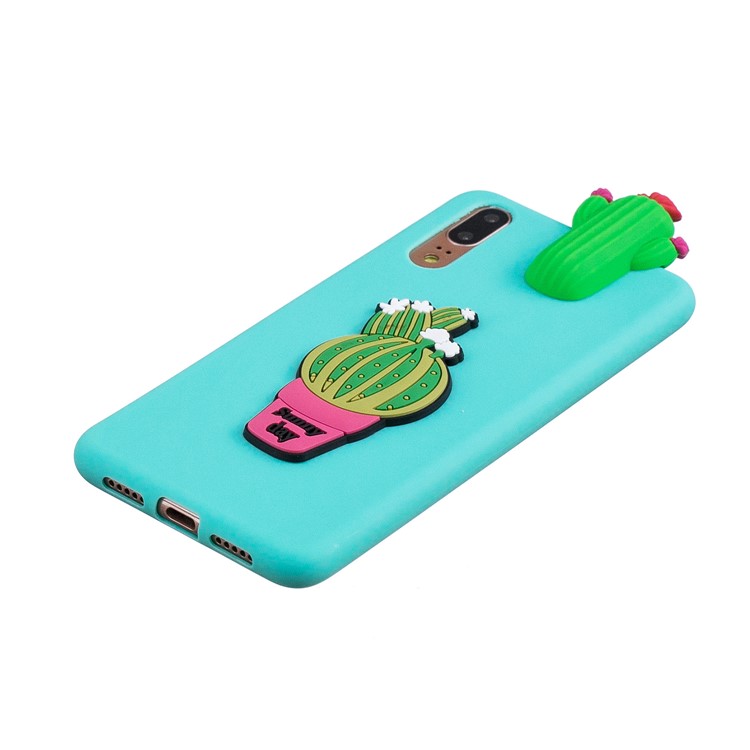 3D Cute Doll Pattern Printing TPU Cell Phone Case for Huawei P20 - Cactus-4