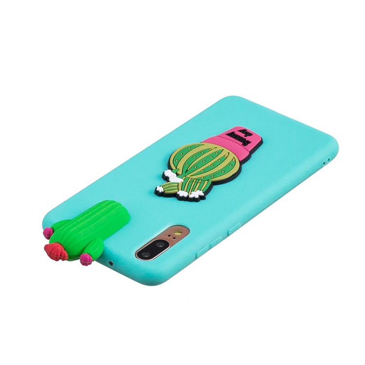 3D Cute Doll Pattern Printing TPU Cell Phone Case for Huawei P20 - Cactus-5