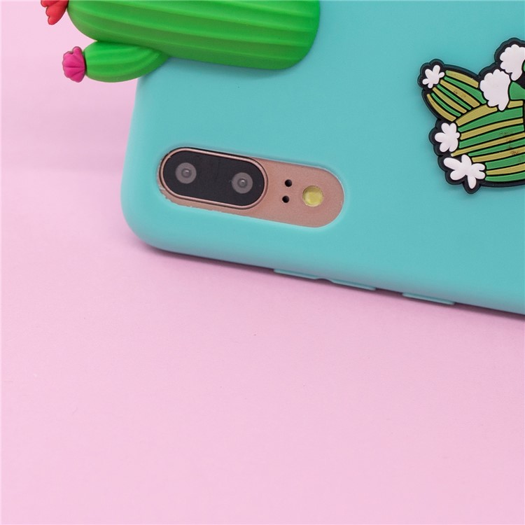 3D Cute Doll Pattern Printing TPU Cell Phone Case for Huawei P20 - Cactus-9