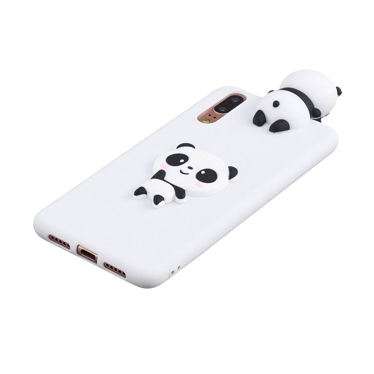 3D Cute Doll Pattern Printing TPU Mobile Phone Shell for Huawei P20 - Shy Panda / White-4
