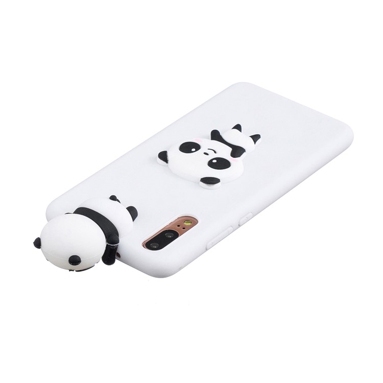 3D Cute Doll Pattern Printing TPU Mobile Phone Shell for Huawei P20 - Shy Panda / White-5