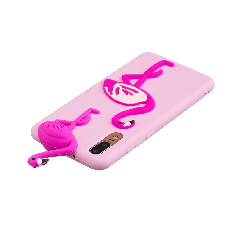 3D Cute Doll Pattern Printing TPU Back Cover for Huawei P20 - Flamingo-5