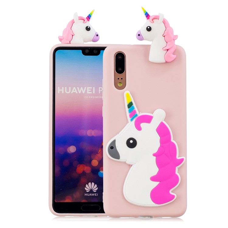 3D Cute Doll Pattern Printing TPU Back Shell for Huawei P20 - Unicorn-1