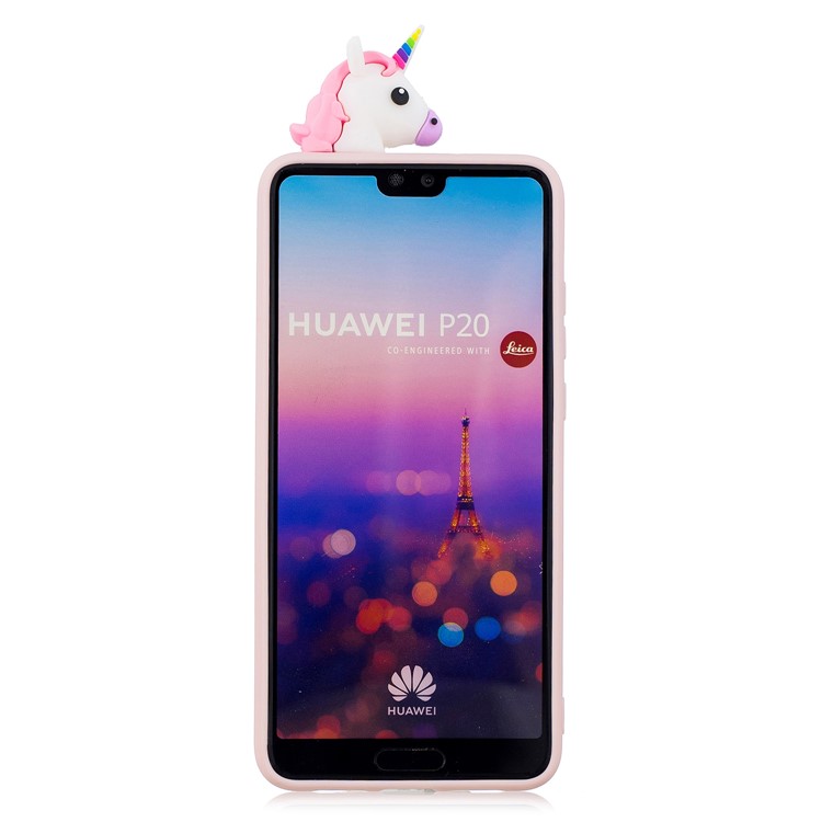 3D Cute Doll Pattern Printing TPU Back Shell for Huawei P20 - Unicorn-3