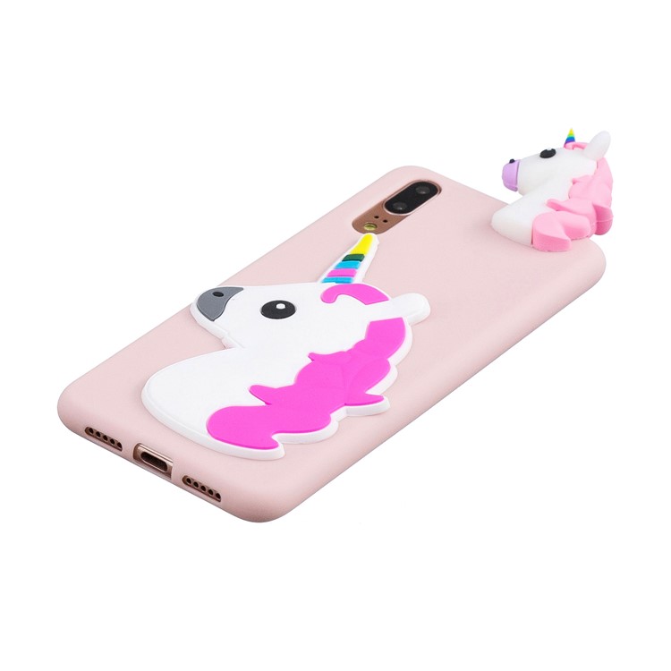 3D Cute Doll Pattern Printing TPU Back Shell for Huawei P20 - Unicorn-4