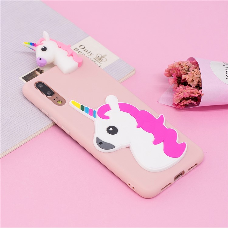 3D Cute Doll Pattern Printing TPU Back Shell for Huawei P20 - Unicorn-6