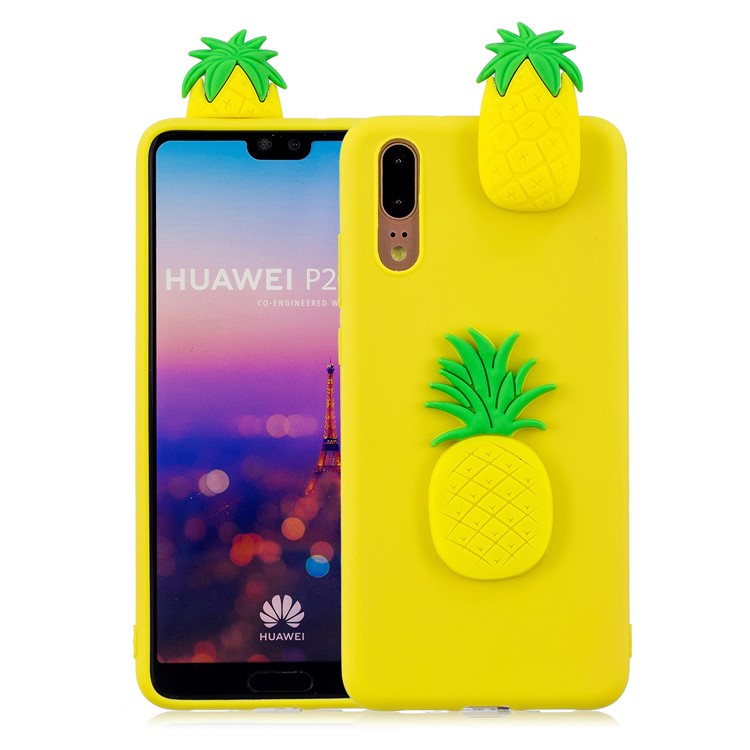 3D Cute Doll Pattern Printing TPU Mobile Phone Casing for Huawei P20 - Pineapple-1
