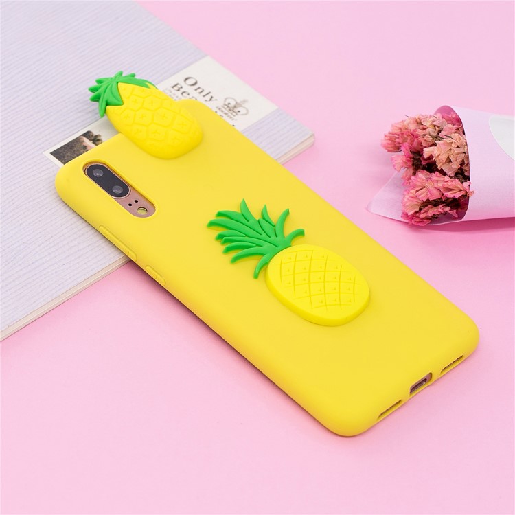 3D Cute Doll Pattern Printing TPU Mobile Phone Casing for Huawei P20 - Pineapple-6