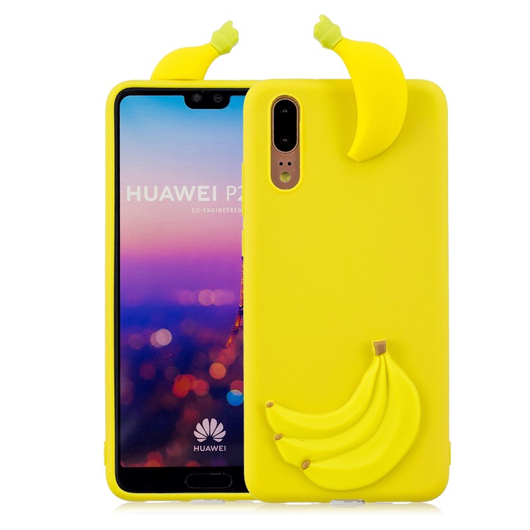 3D Cute Doll Pattern Printing TPU Protection Case Cover for Huawei P20 - Banana-1