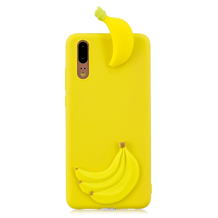 3D Cute Doll Pattern Printing TPU Protection Case Cover for Huawei P20 - Banana-2