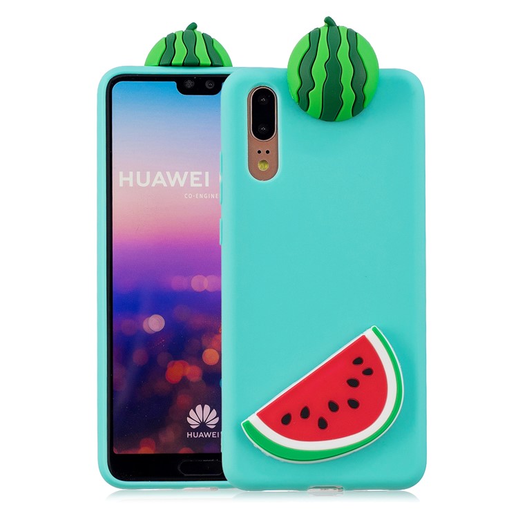3D Cute Doll Pattern Printing TPU Protective Cover Shell for Huawei P20 - Watermelon-1
