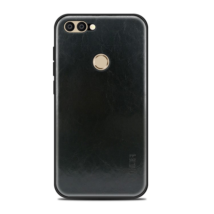 MOFI PU Leather Coated PC + TPU Hybrid Case for Huawei P Smart / Enjoy 7S - Black-1