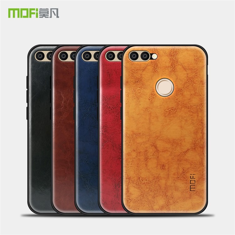 MOFI PU Leather Coated PC + TPU Hybrid Case for Huawei P Smart / Enjoy 7S - Black-4