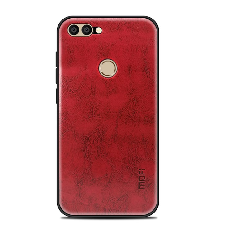 MOFI PU Leather Coated PC + TPU Hybrid Cover for Huawei P Smart / Enjoy 7S - Red-1