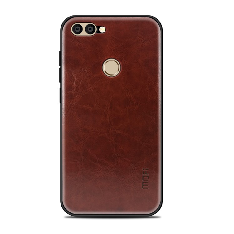 MOFI PU Leather Coated PC + TPU Hybrid Mobile Casing for Huawei P Smart / Enjoy 7S - Coffee-1