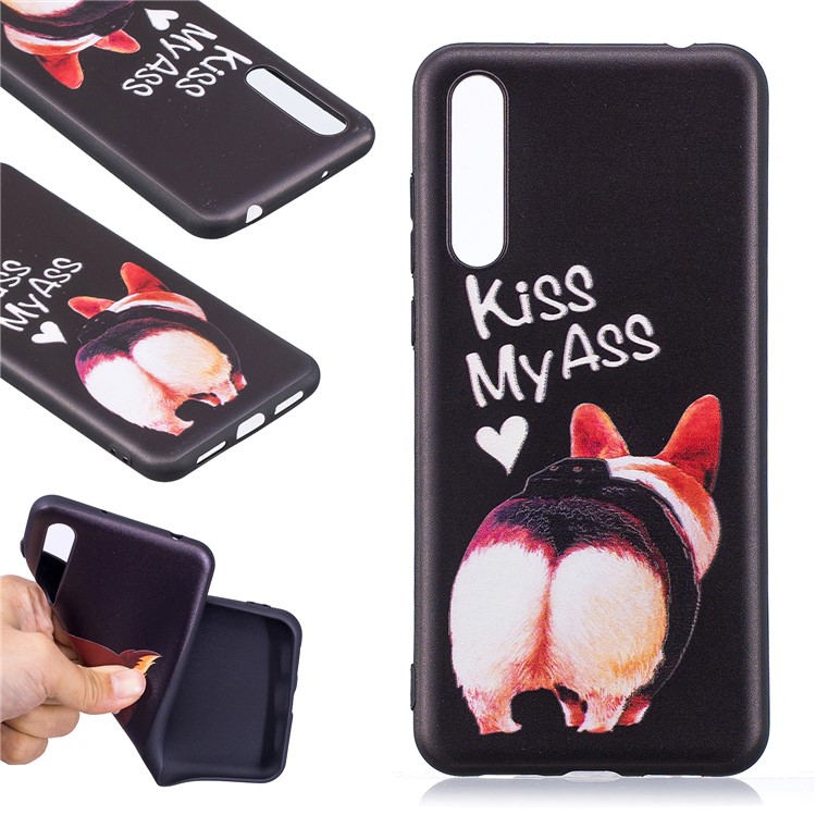 Embossment Patterned TPU Phone Case for Huawei P20 Pro - Kiss My Ass-1