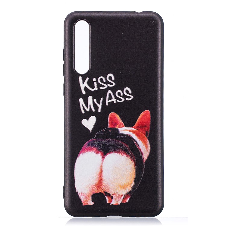 Embossment Patterned TPU Phone Case for Huawei P20 Pro - Kiss My Ass-2