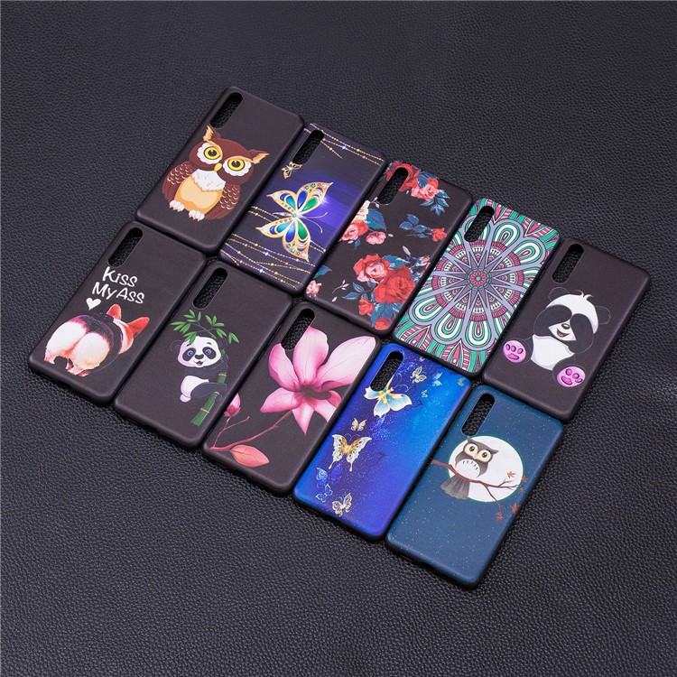 Embossment Patterned TPU Phone Case for Huawei P20 Pro - Kiss My Ass-8