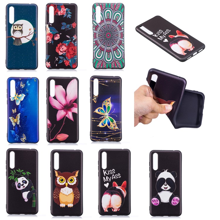Embossment Patterned TPU Phone Case for Huawei P20 Pro - Kiss My Ass-9