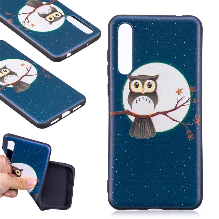 Embossment Patterned TPU Phone Shell for Huawei P20 Pro - Owl on Branch-1